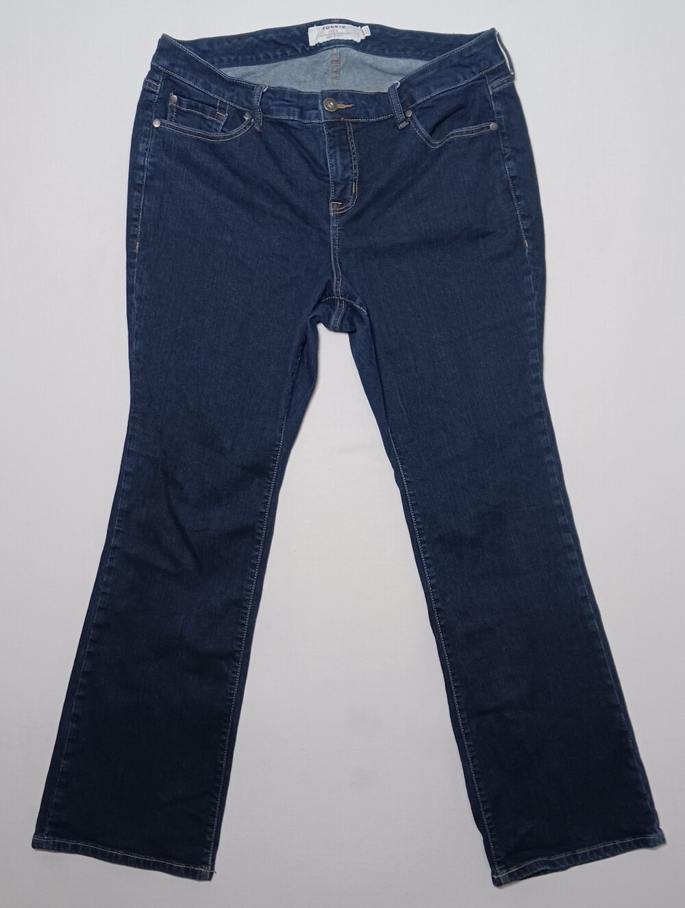 Torrid First To Fit Slim Mid Rise Boot Jeans 18R Dark Blue Stretch Denim 38X32